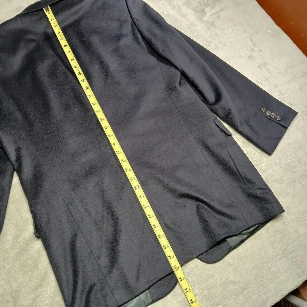 Vtg J Crew Mens 44LT 44 Long Navy Blue Cashmere Blazer Sport Coat Old Money